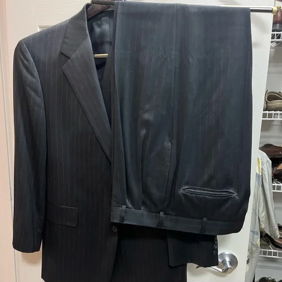 BROOKS 346 Charcoal Stripe Suit Jacket and Pants!